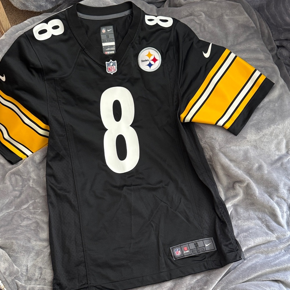 Nike Black & Gold #8 Pittsburgh Football Jersey